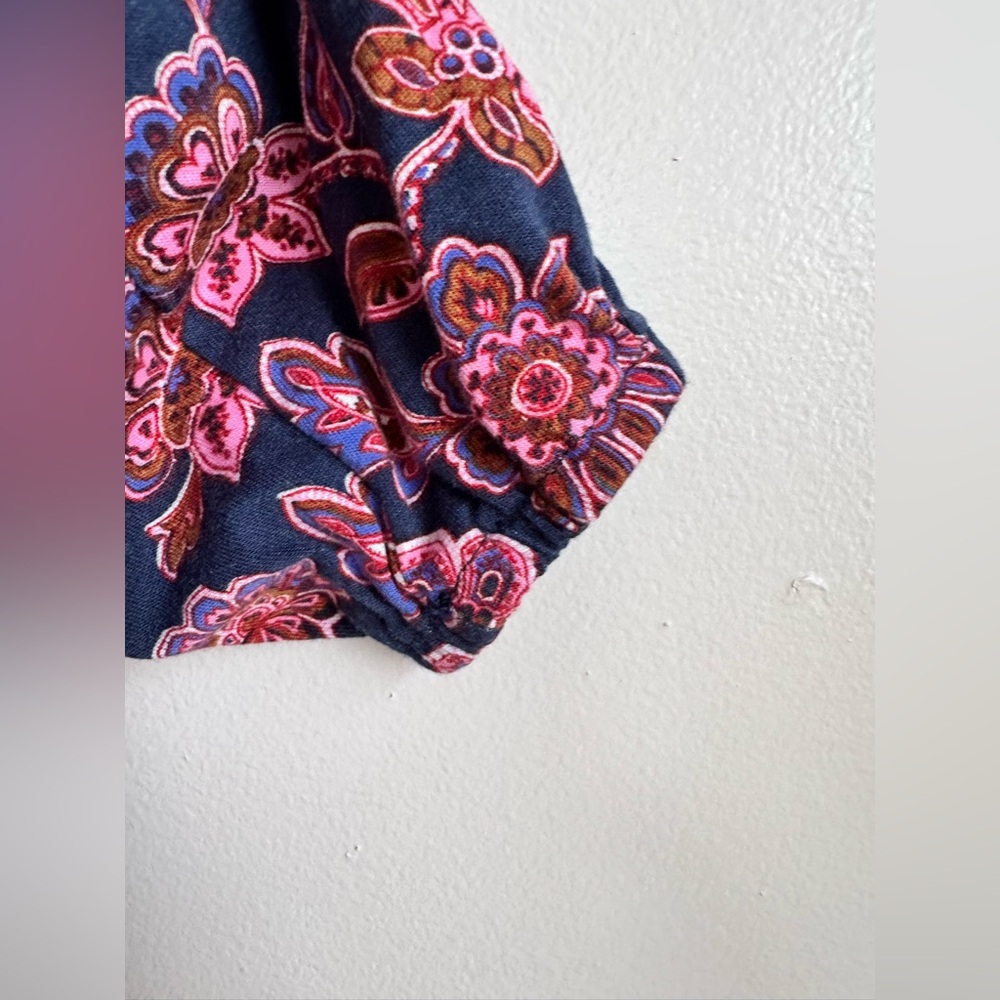 Boden Jemima Tiered Jersey Dress Rich Navy, Pink Ornate Pattern size 12 Regular - Picture 12 of 15